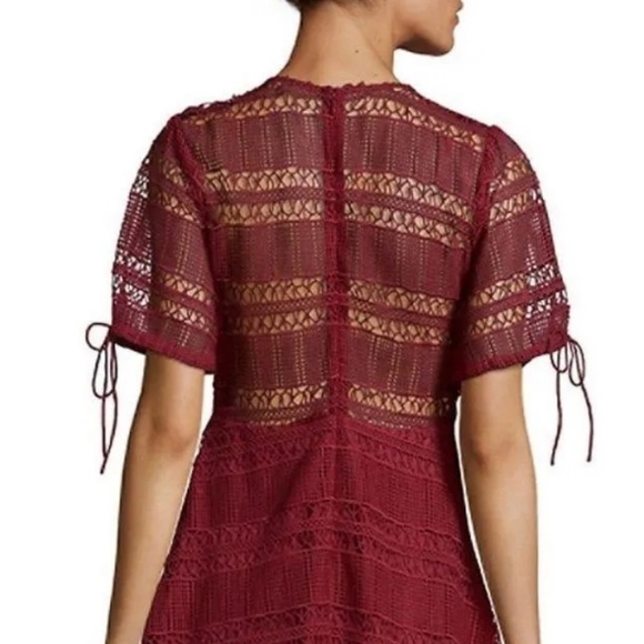 Tularosa Deep Red Eden Lace Fit & Flare Dress Size Small - Picture 13 of 13